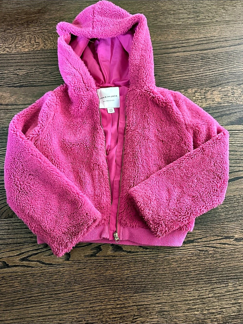 Janie and Jack Girls Pink Fleece Jacket Size 5T